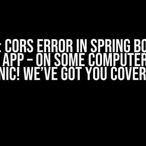 AWS: CORS Error in Spring Boot + Angular App – On Some Computers? Don’t Panic! We’ve Got You Covered!