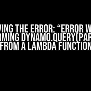 Solving the Error: “Error while performing dynamo.query(params);” from a Lambda Function