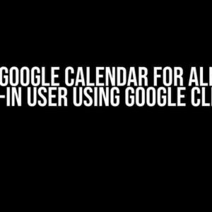 Sync Google Calendar for Already Logged-in User using Google Client API