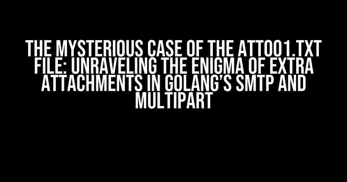 The Mysterious Case of the ATT001.txt File: Unraveling the Enigma of Extra Attachments in Golang’s SMTP and Multipart